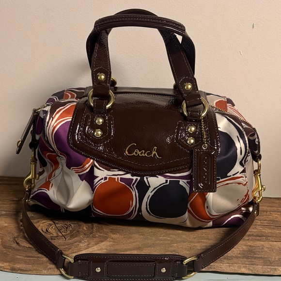 Coach Ashley Scarf Print Satchel Shoulder Bag - Picture 9 of 9